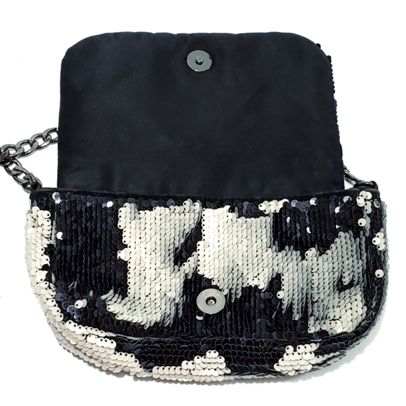 H&M Sequined Black & White Shoulder Bag - Picture 5 of 8